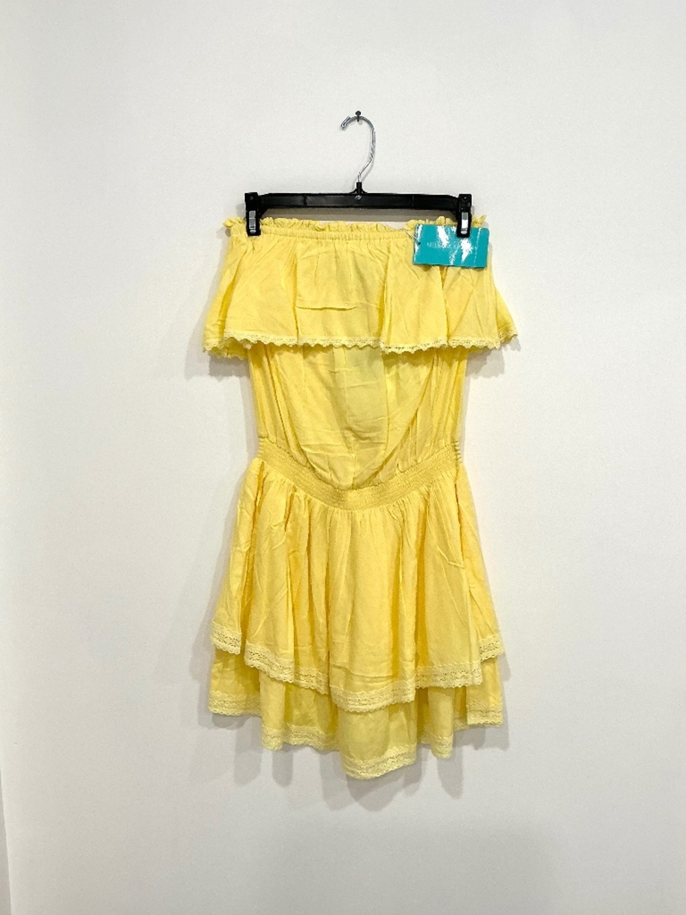 NWT! Melissa Odabash Salma Strapless Crochet Trim Mini Dress Coverup - Small